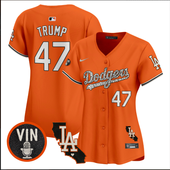 Women Los Angeles Dodgers 47 Trump 2025 orange Limited Stitched Jersey